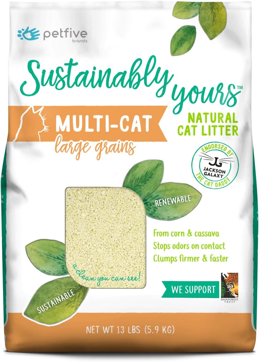 Sustainably Yours Natural Cat Litter Large Grains - 13lb/6 Kgs